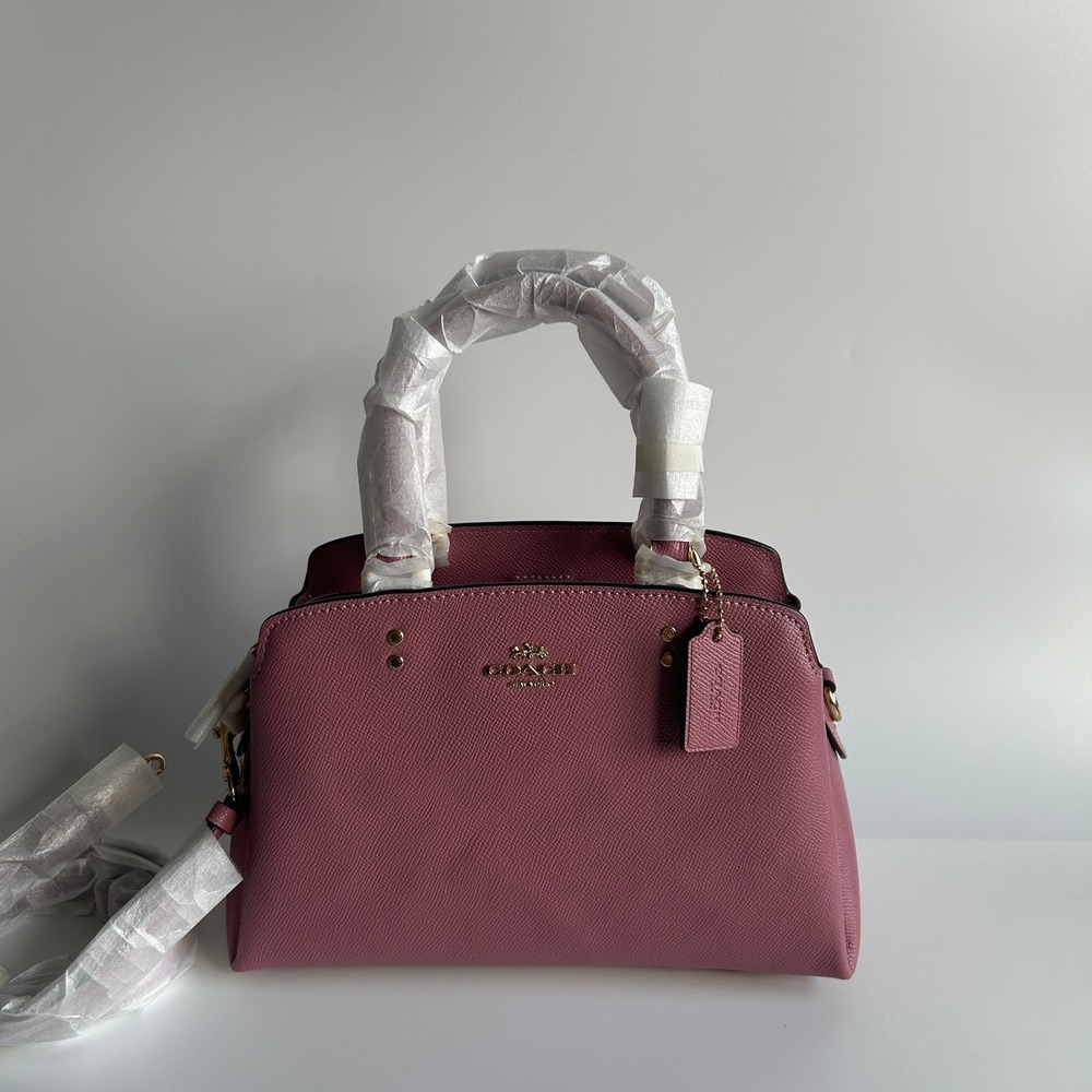 Coach Mini Lillie Carryall Rose Pink Crossgrain Leather Satchel 91146